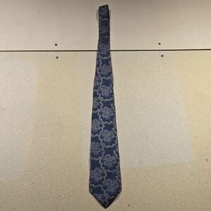 Ron Stuart Floral Patterned Tie in Black and Purple